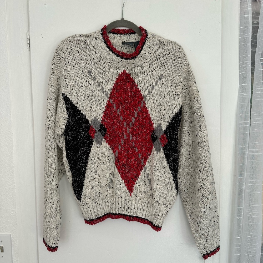 Liz Wear Vintage Argyle Knit Sweater